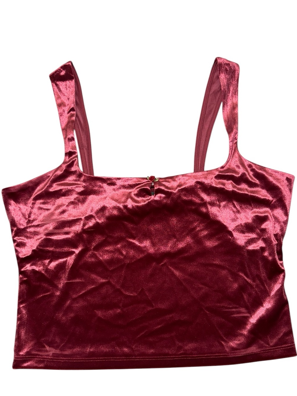 Wild Fable Rose-Accent Pink Velvet Tank Medium